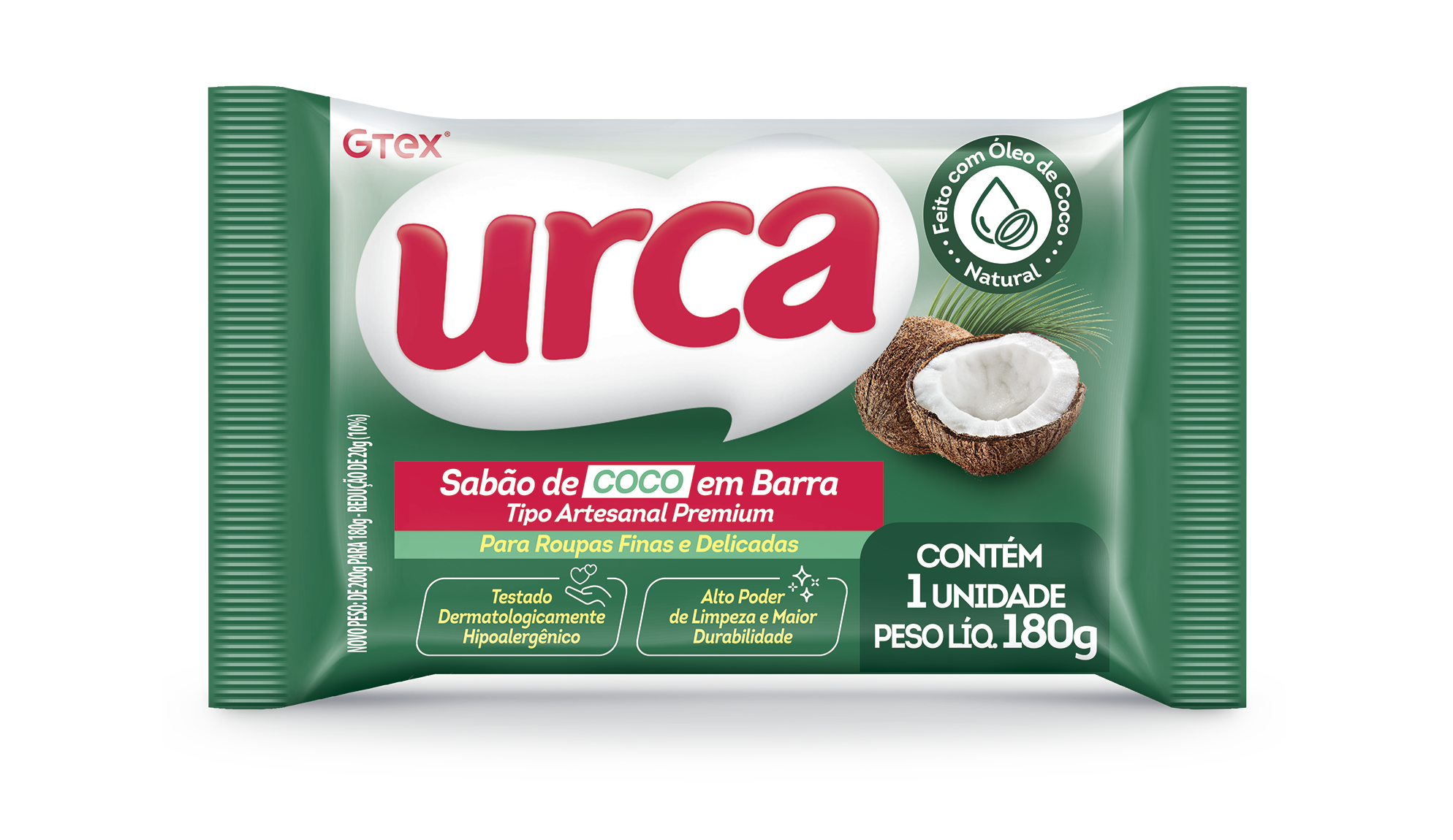 SABÃO DE COCO URCA EM PEDRA 180G