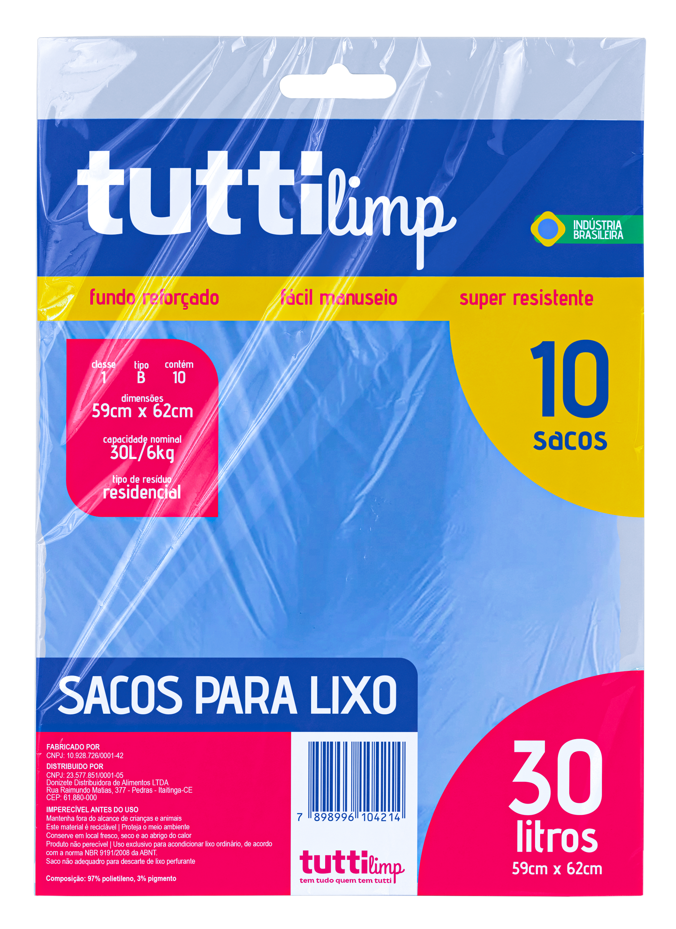 SACO PARA LIXO ALMOFADA TUTTI 30LT 10 SACOS