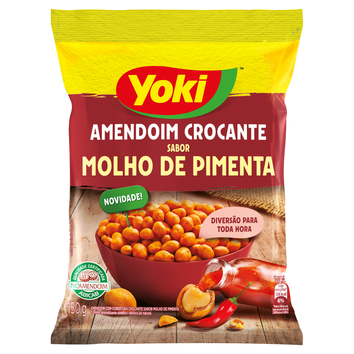 AMENDOIM YOKI CROCANTE MOLHO DE PIMENTA 150G
