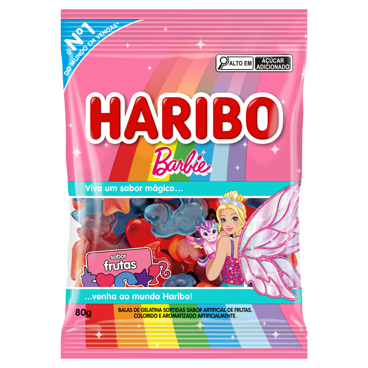 BALA DE GELATINA HARIBO BARBIE FANTASY 80G