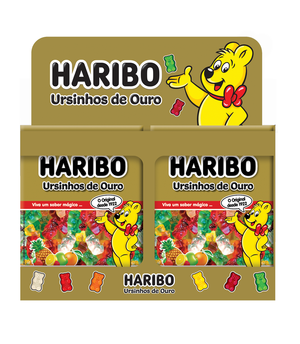 BALA DE GELATINA HARIBO URSINHOS DE OURO 12X14G
