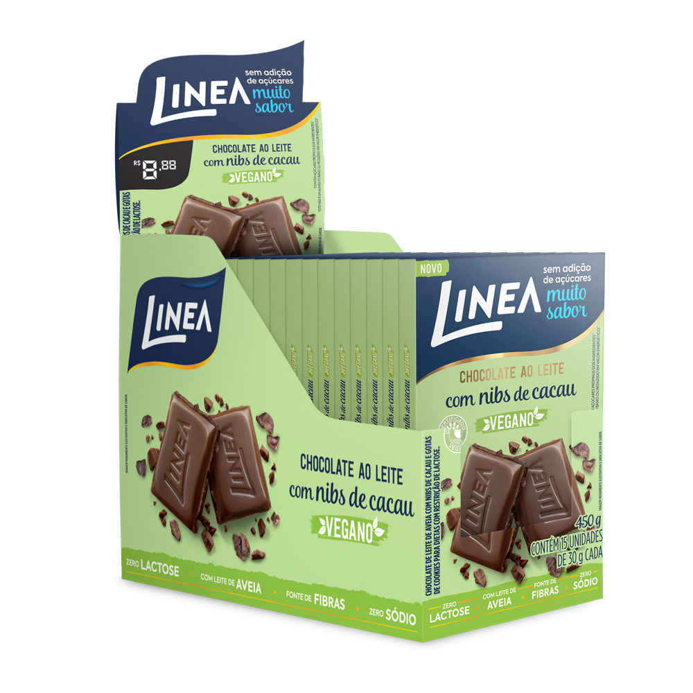 CHOCOLATE VEGANO LINEA AO LEITE 15X30G