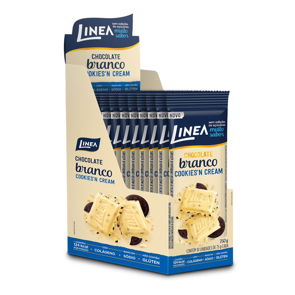 CHOCOLATE LINEA COOKIES'N CREAM 10X75G