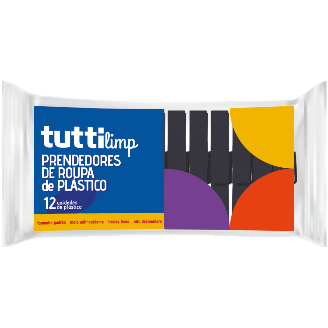 PRENDEDOR DE ROUPA TUTTI PLÁSTICO 12 UND