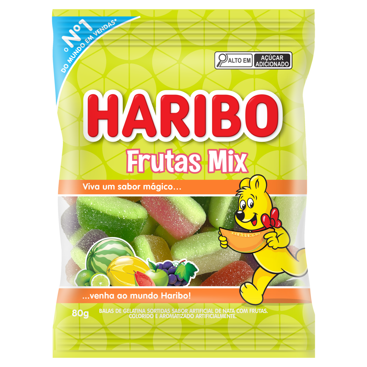 BALA DE GELATINA HARIBO FRUTAS MIX 80G