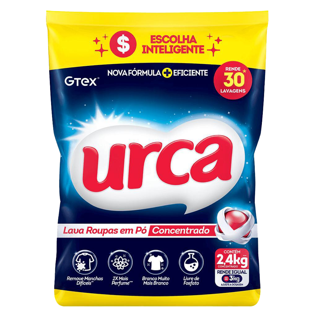 LAVA ROUPAS EM PÓ URCA CONCENTRADO 24KG