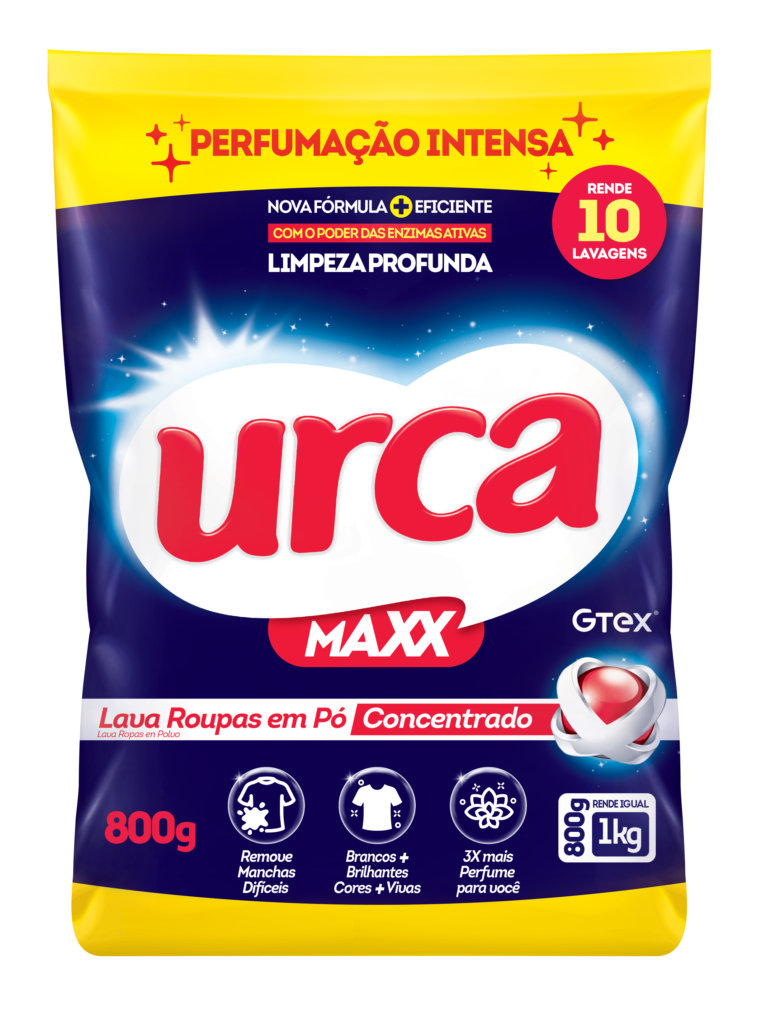 LAVA ROUPAS EM PÓ URCA CONCENTRADO URCA 800G