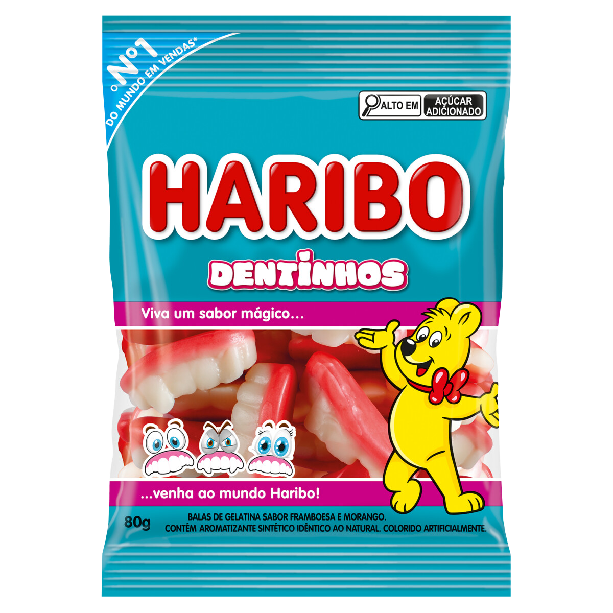 BALA DE GELATINA HARIBO DENTINHOS 80G