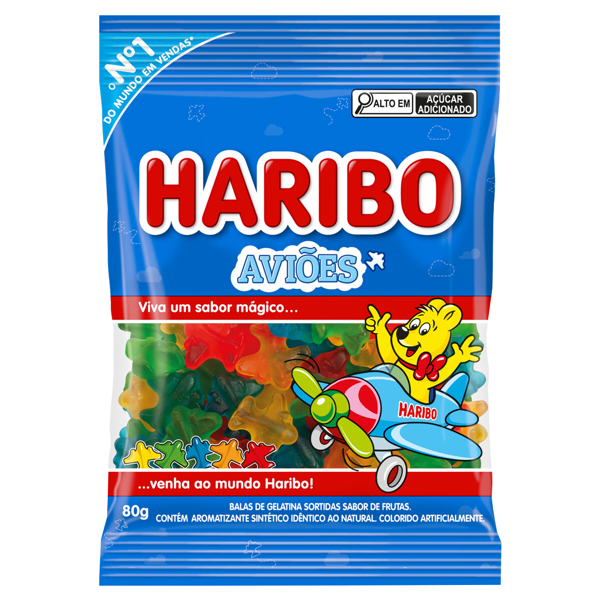 BALA DE GELATINA HARIBO FRUTAS AVIÕES 80G