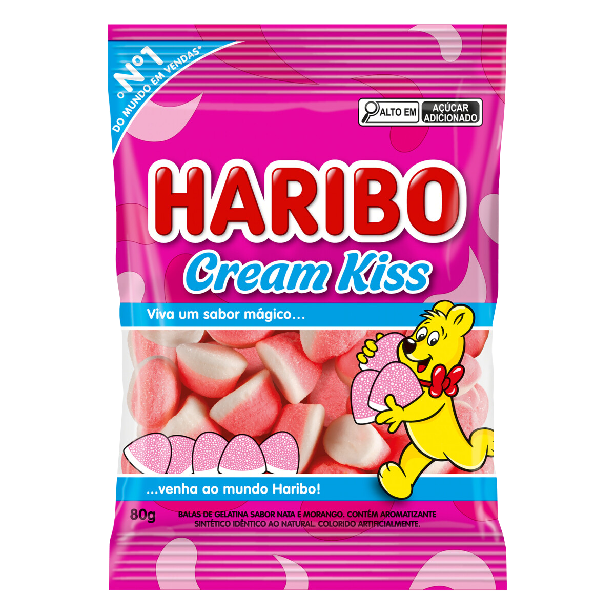 BALA DE GELATINA HARIBO CREAM KISS 80G