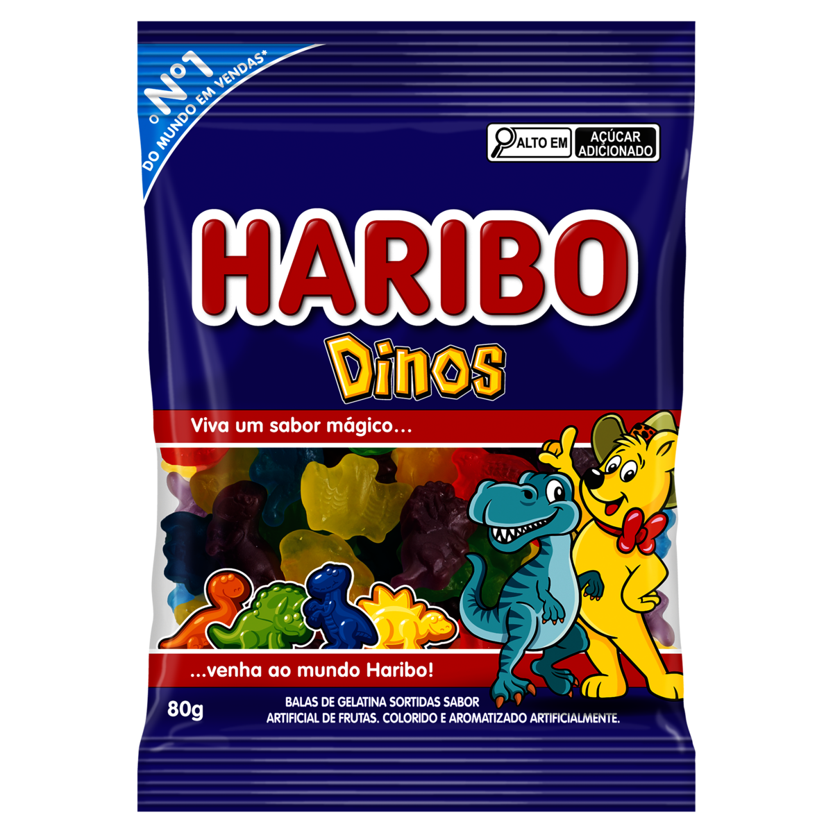 BALA DE GELATINA HARIBO DINOS 80G