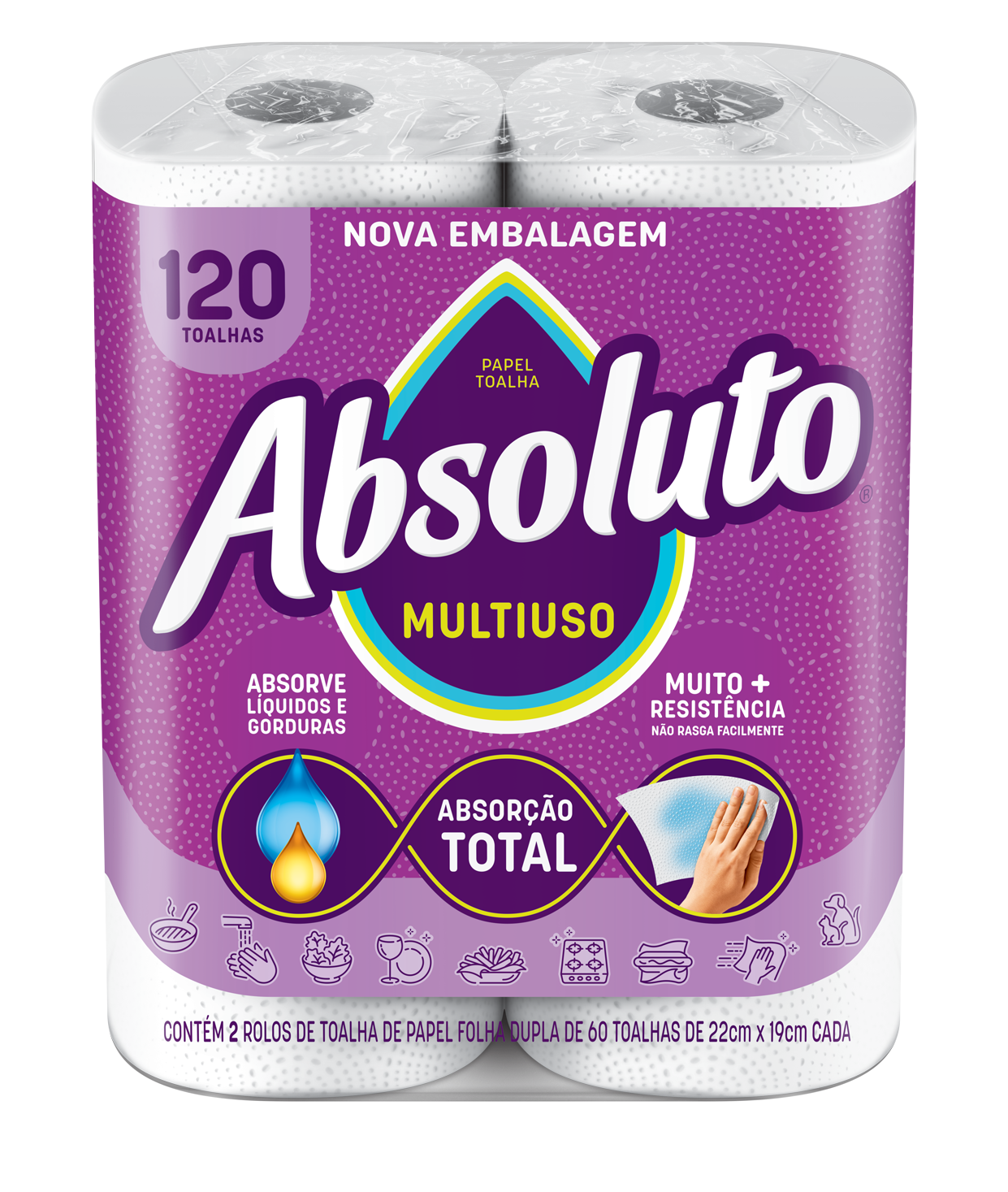 TOALHA ABSOLUTO 1X2 BRANCO C/60 FLS