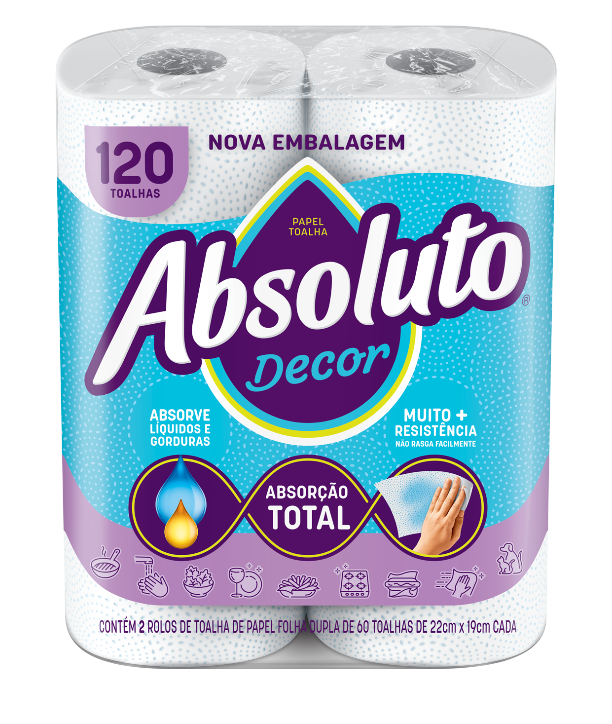 TOALHA ABSOLUTO 1X2 DECORADA C/60 FLS