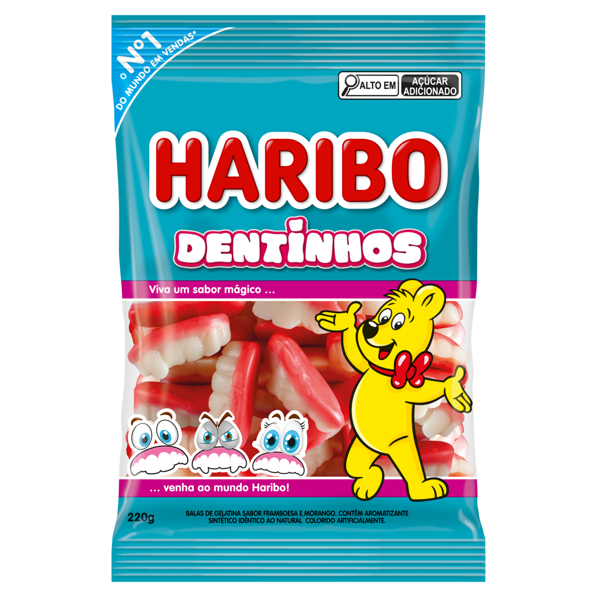 *BALA DE GELATINA HARIBO DENTINHOS 220G