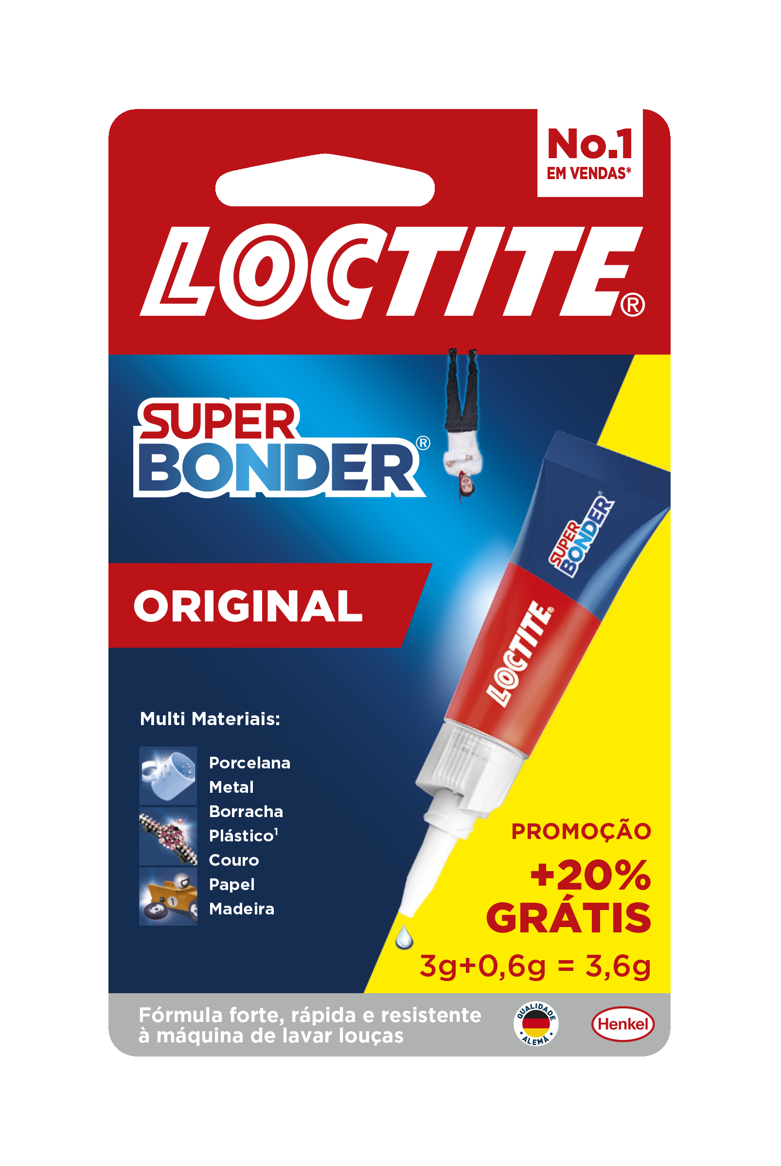 SUPER BONDER LOCTITE 3,6G + 0,06G GRÁTIS
