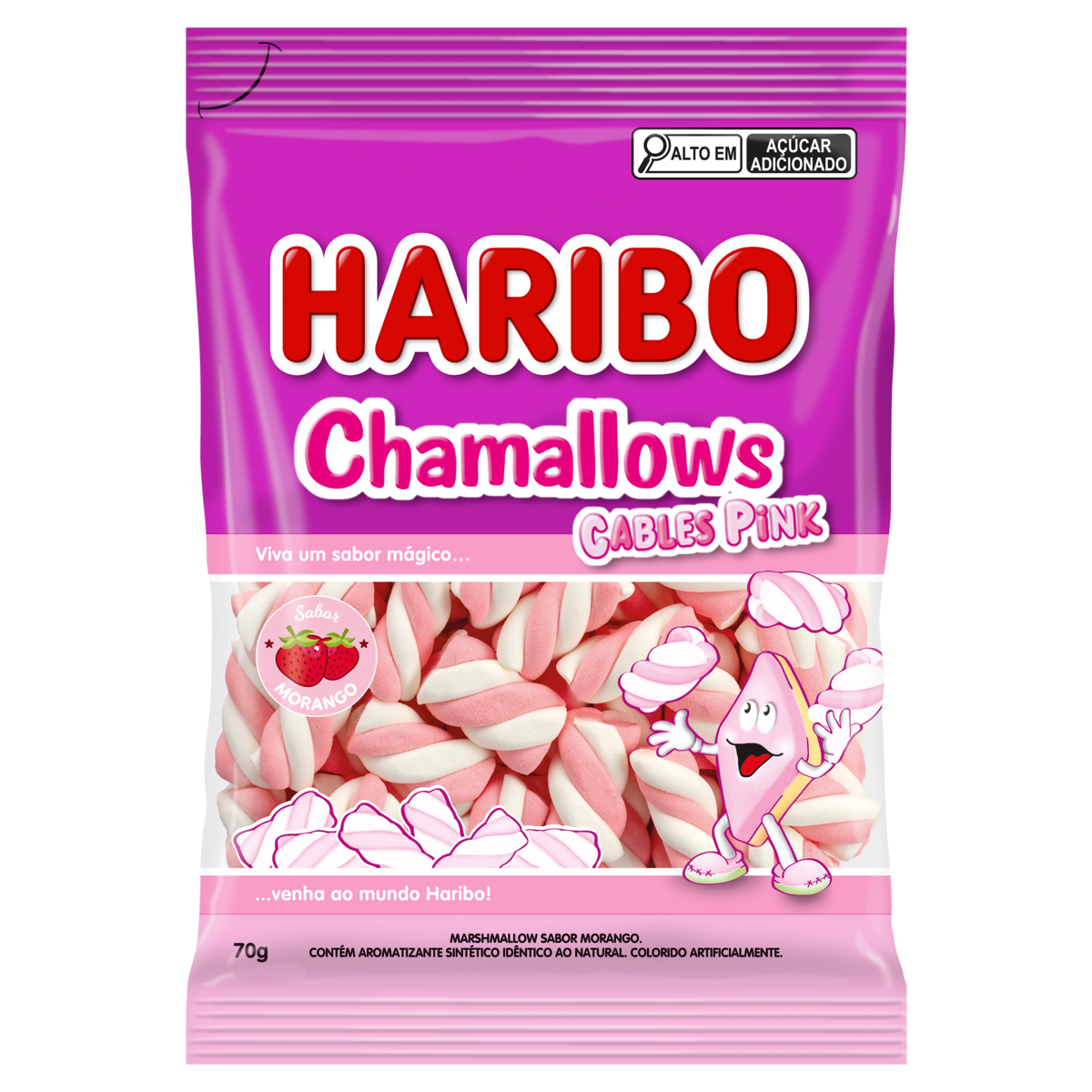 MARSHMALLOW HARIBO CABLES PINK 70G