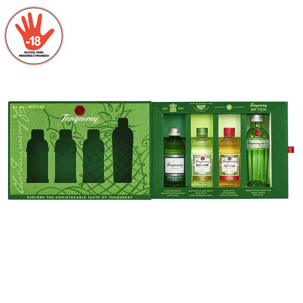 KIT GIN TEN + SEVILLA + RANGPUR + LONDON DRY TANQUERAY 50ML CADA