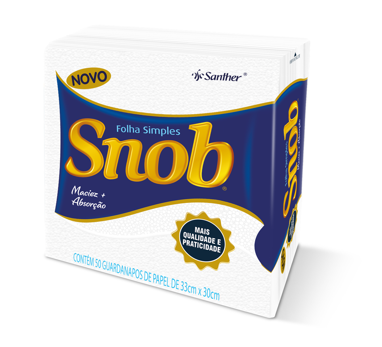 GUARDANAPO SNOB COM 50 FOLHA SIMPLES 33X30