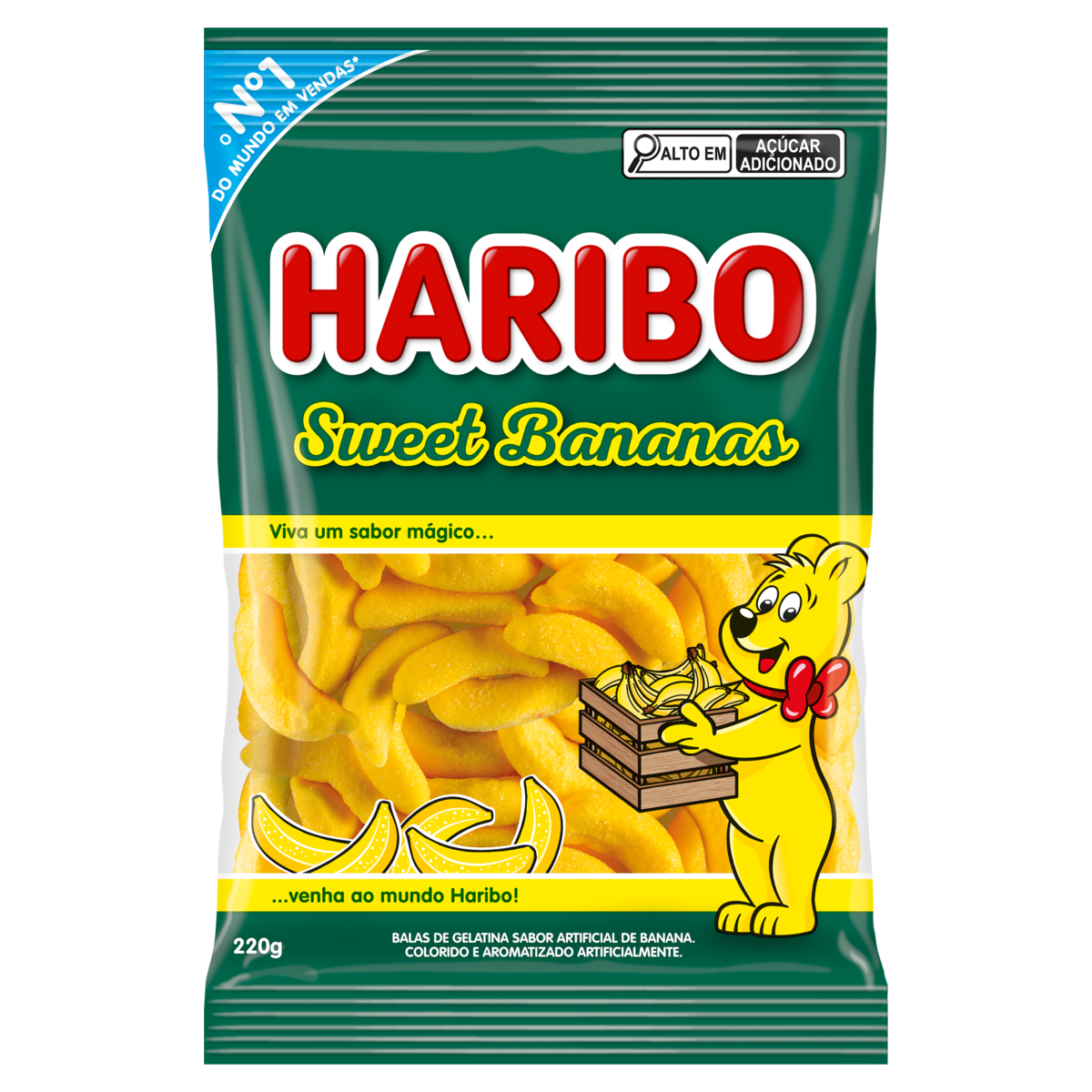 *BALA DE GELATINA HARIBO SWEET BANANAS 220G