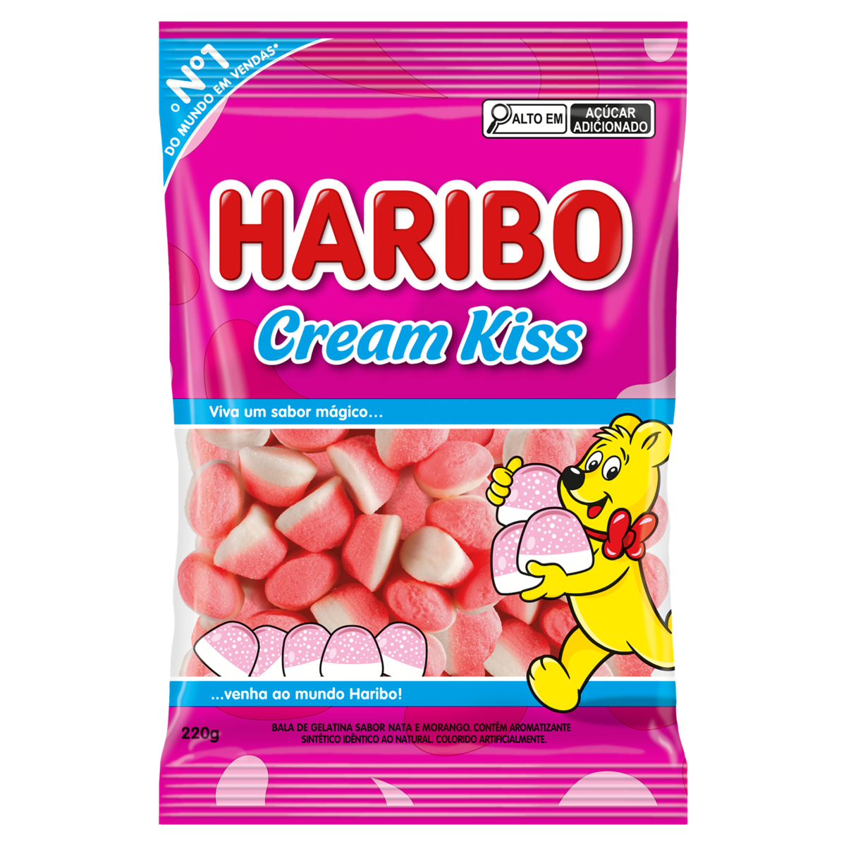 *BALA DE GELATINA HARIBO CREAM KISS 220G