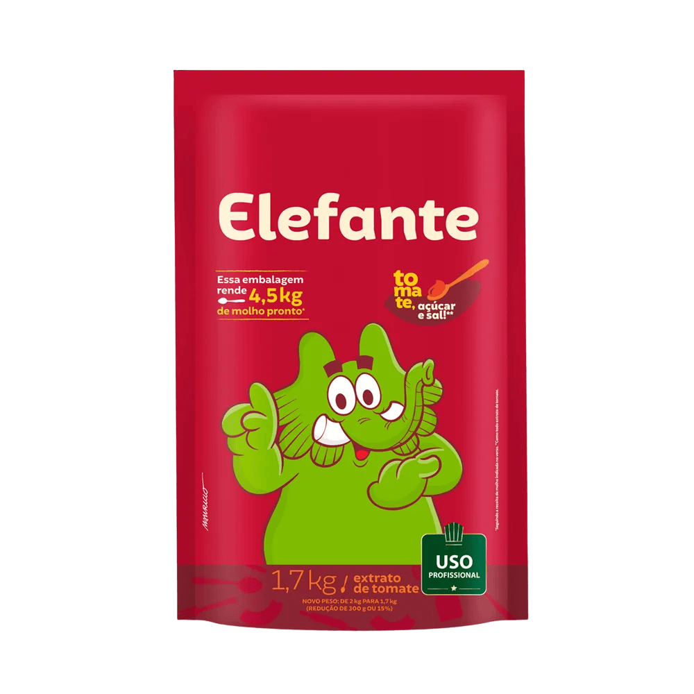 EXTRATO DE TOMATE ELEFANTE SACHÊ 1,7KG