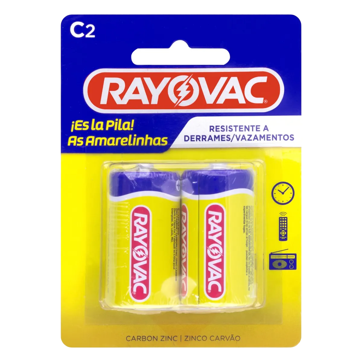 PILHA RAYOVAC C ZINCO E-SM MÉDIA COM 2 UND