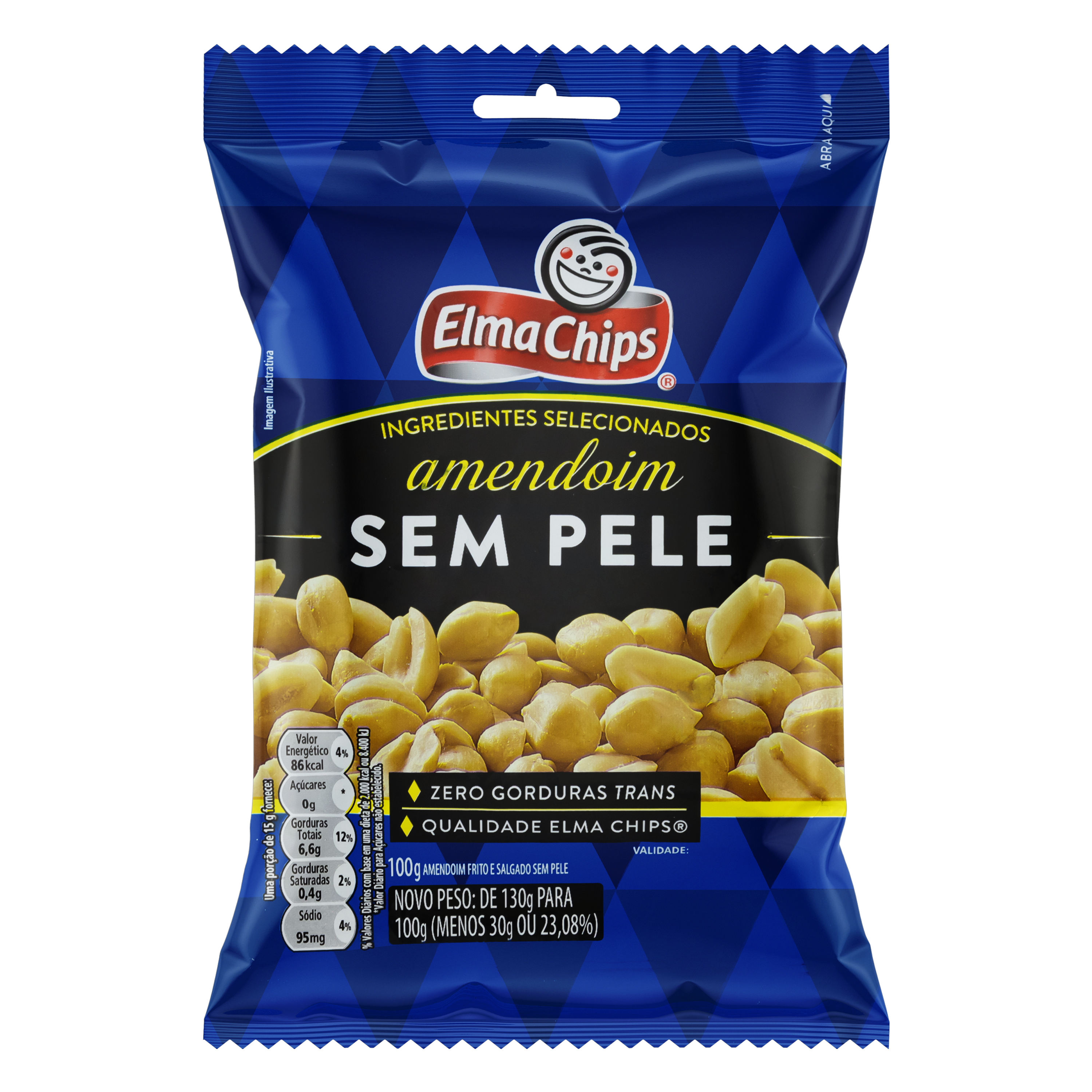 AMENDOIM ELMA CHIPS SEM PELE 100G