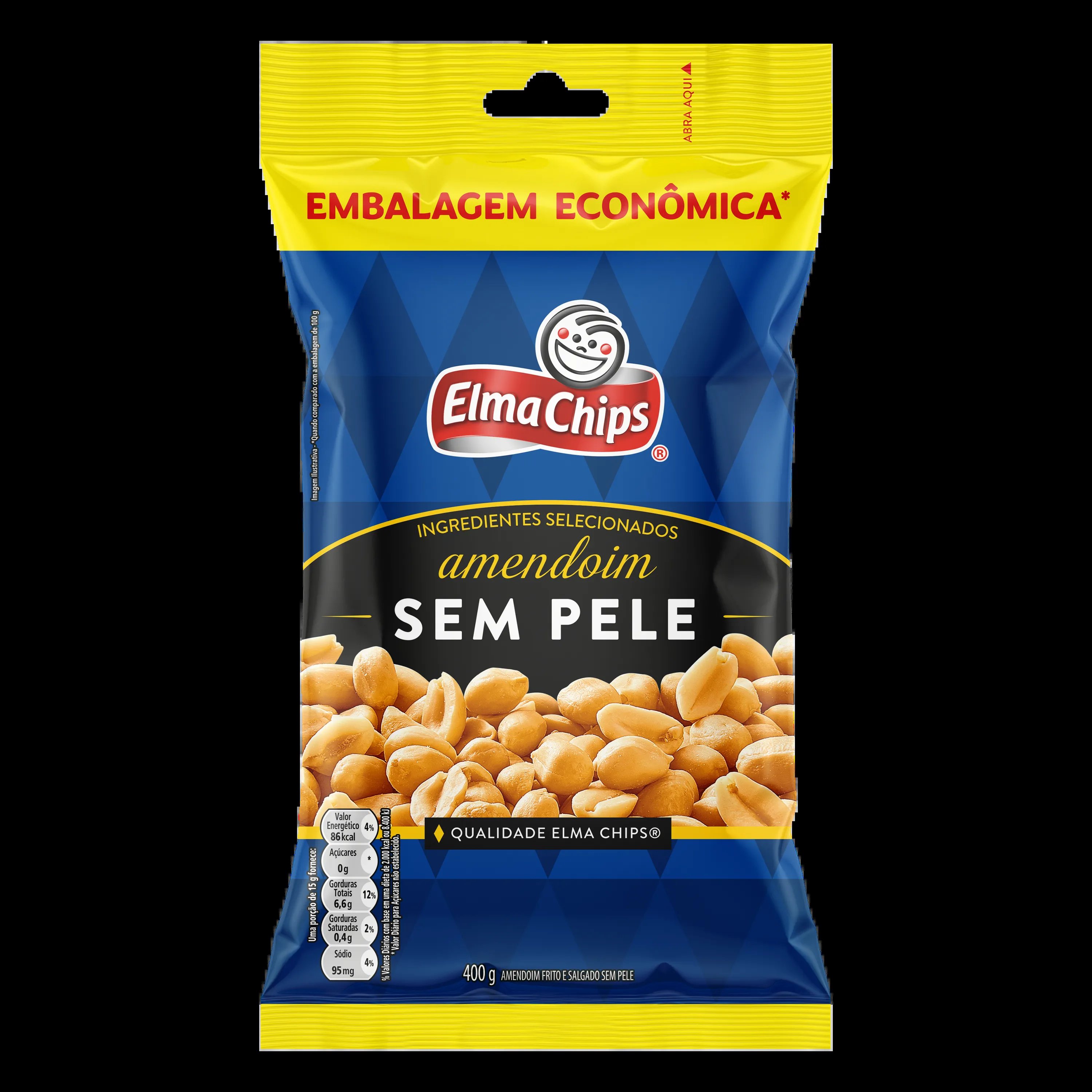 AMENDOIM ELMA CHIPS SEM PELE 400G