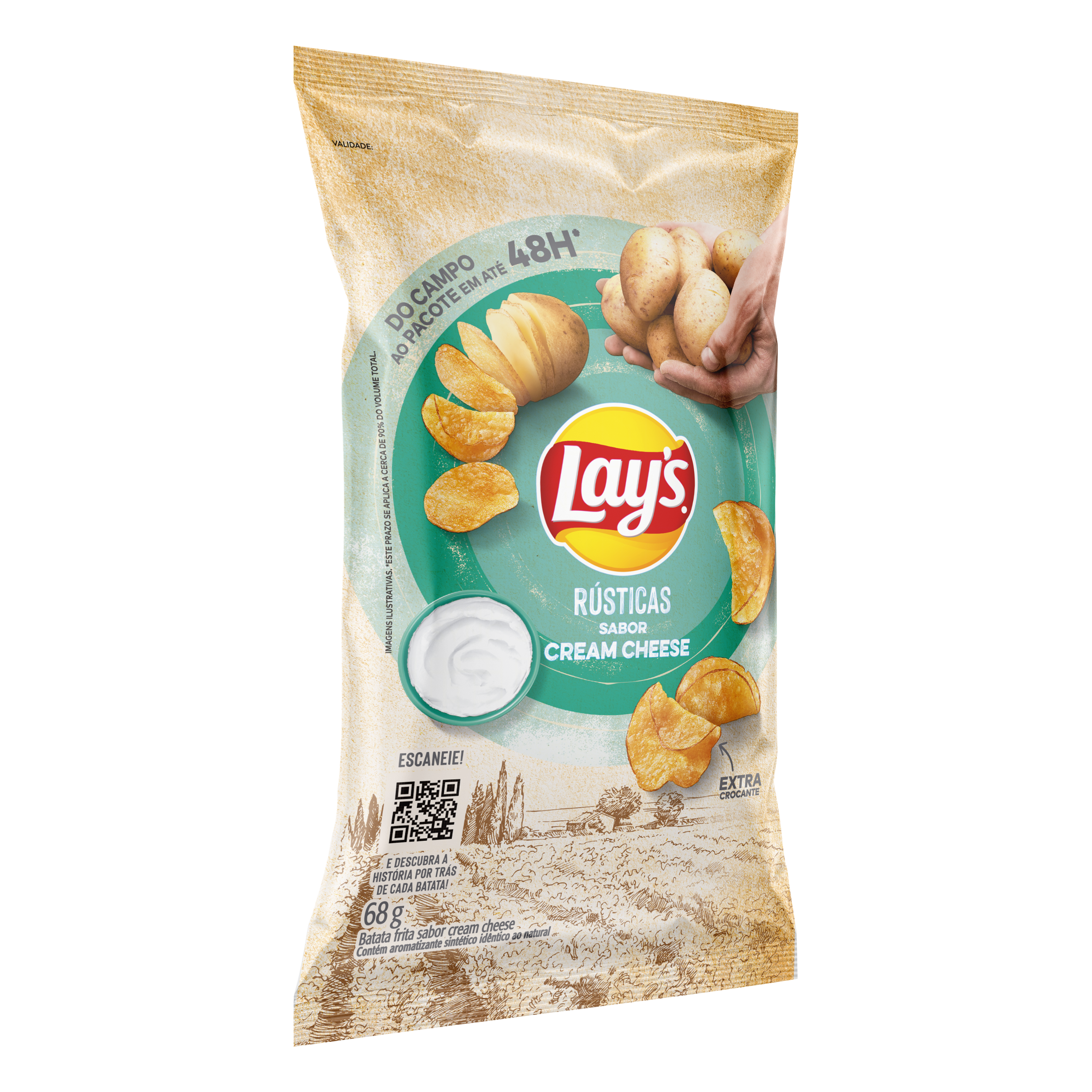 BATATA LAYS RUSTICA CREAM CHEESE 68G
