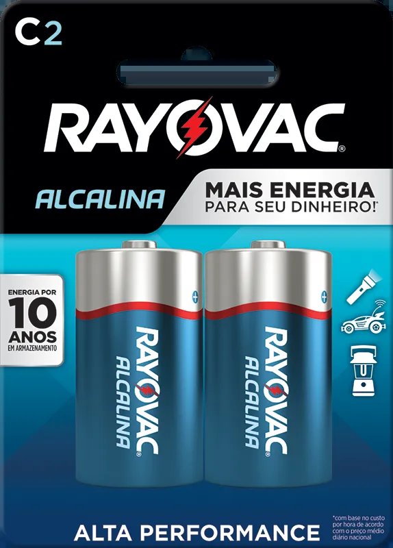 PILHA RAYOVAC ALCALINA MÉDIA E-SM COM 2 UND