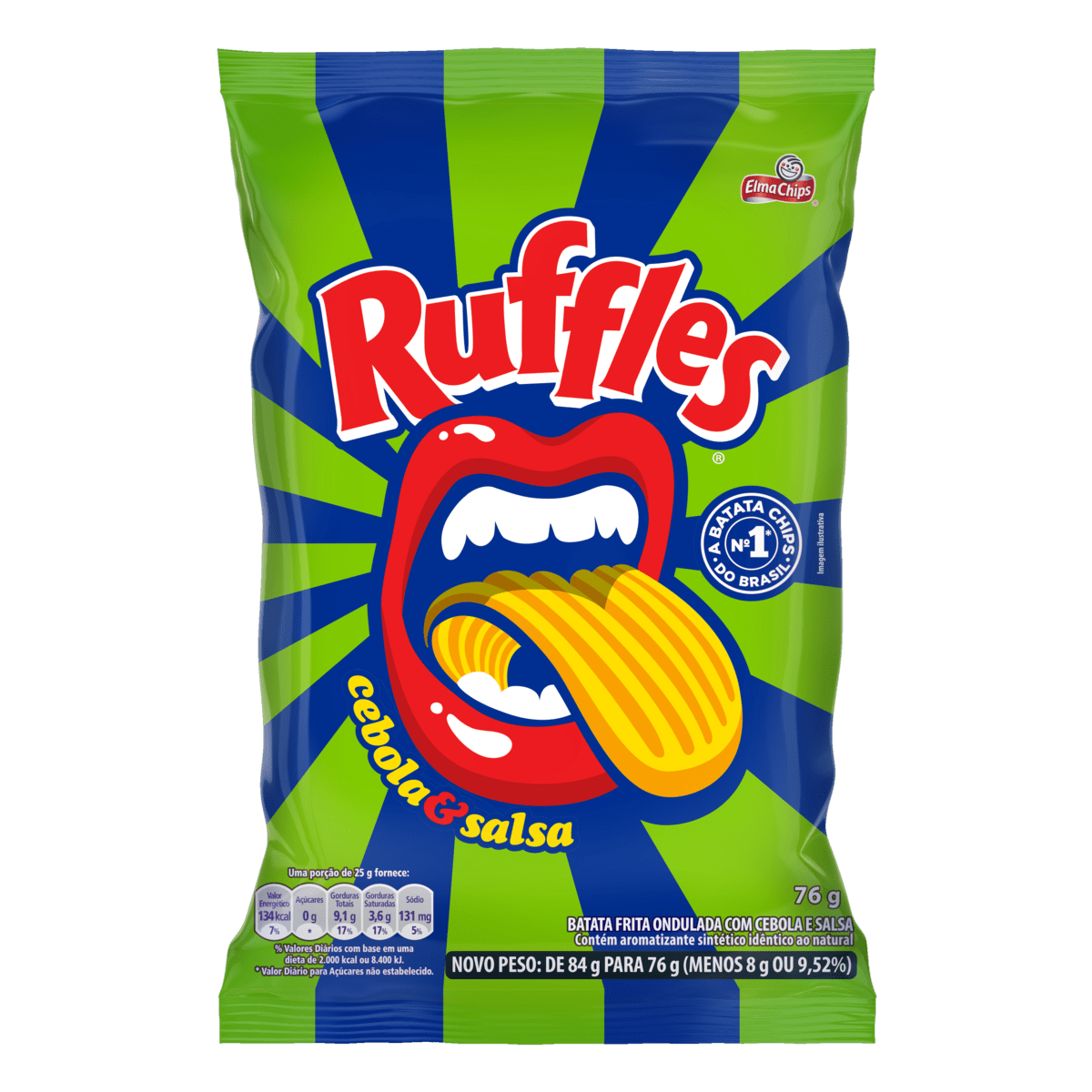BATATA RUFFLES CEBOLA E SALSA 76G