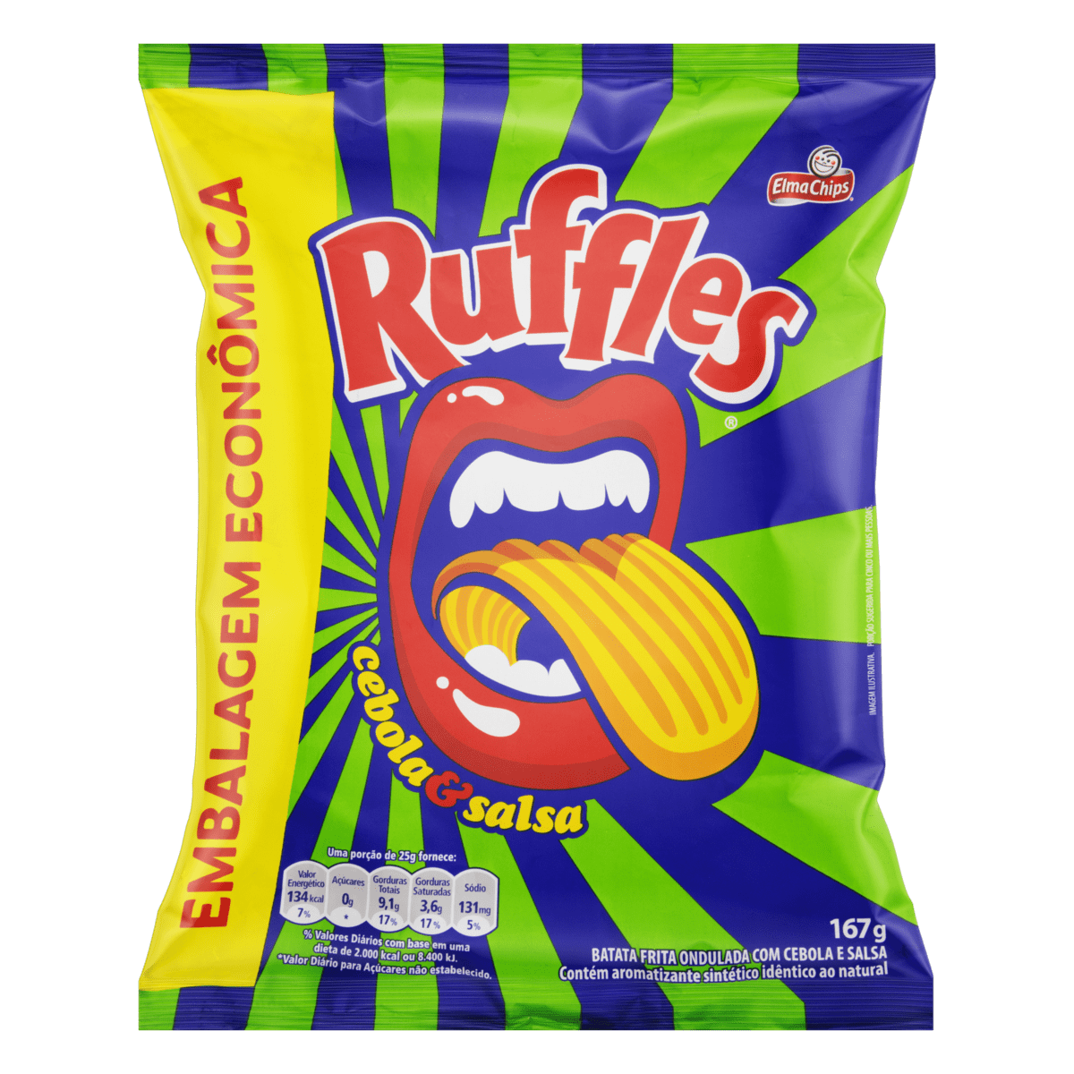 BATATA RUFFLES CEBOLA E SALSA 167G