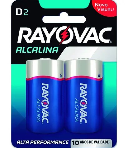 PILHA RAYOVAC ALCALINA GRANDE E-SM COM 2 UND