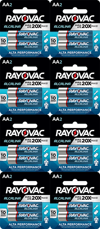 PILHA RAYOVAC ALCALINA AA PEQUENA 08X02