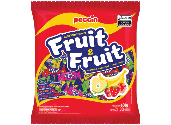 BALA MASTIGÁVEL FRUIT FRUIT 600G