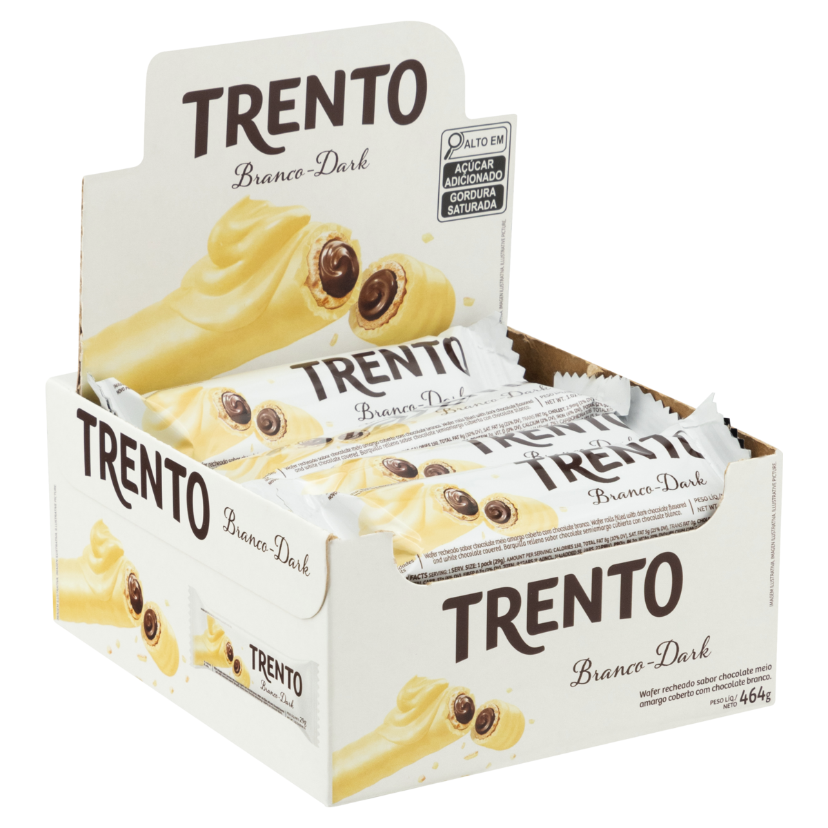 WAFER TRENTO CHOCOLATE BRANCO 16X29G 464G