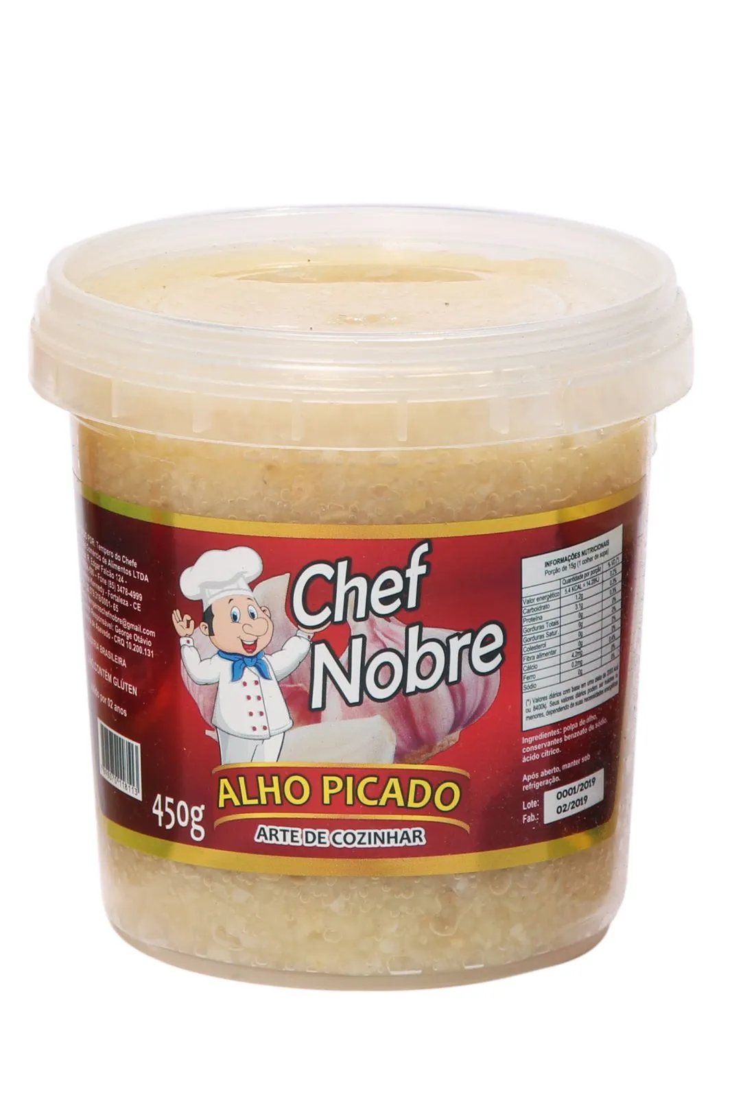 ALHO PICADO CHEF NOBRE 450GR