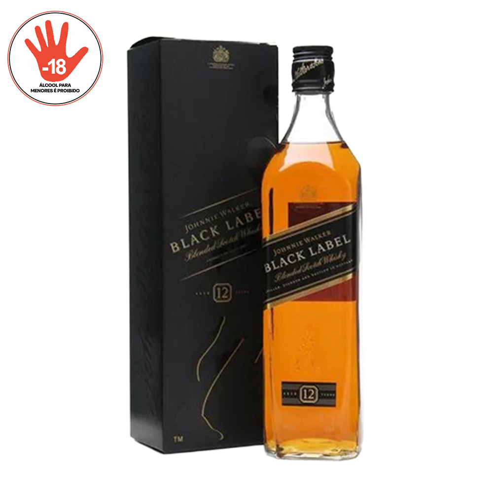 WHISKY JOHNNIE WALKER BLACK LABEL 12 ANOS 750ML