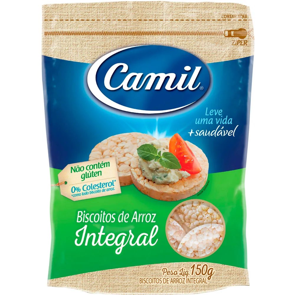 BISCOITOS DE ARROZ CAMIL INTEGRAL 150GR
