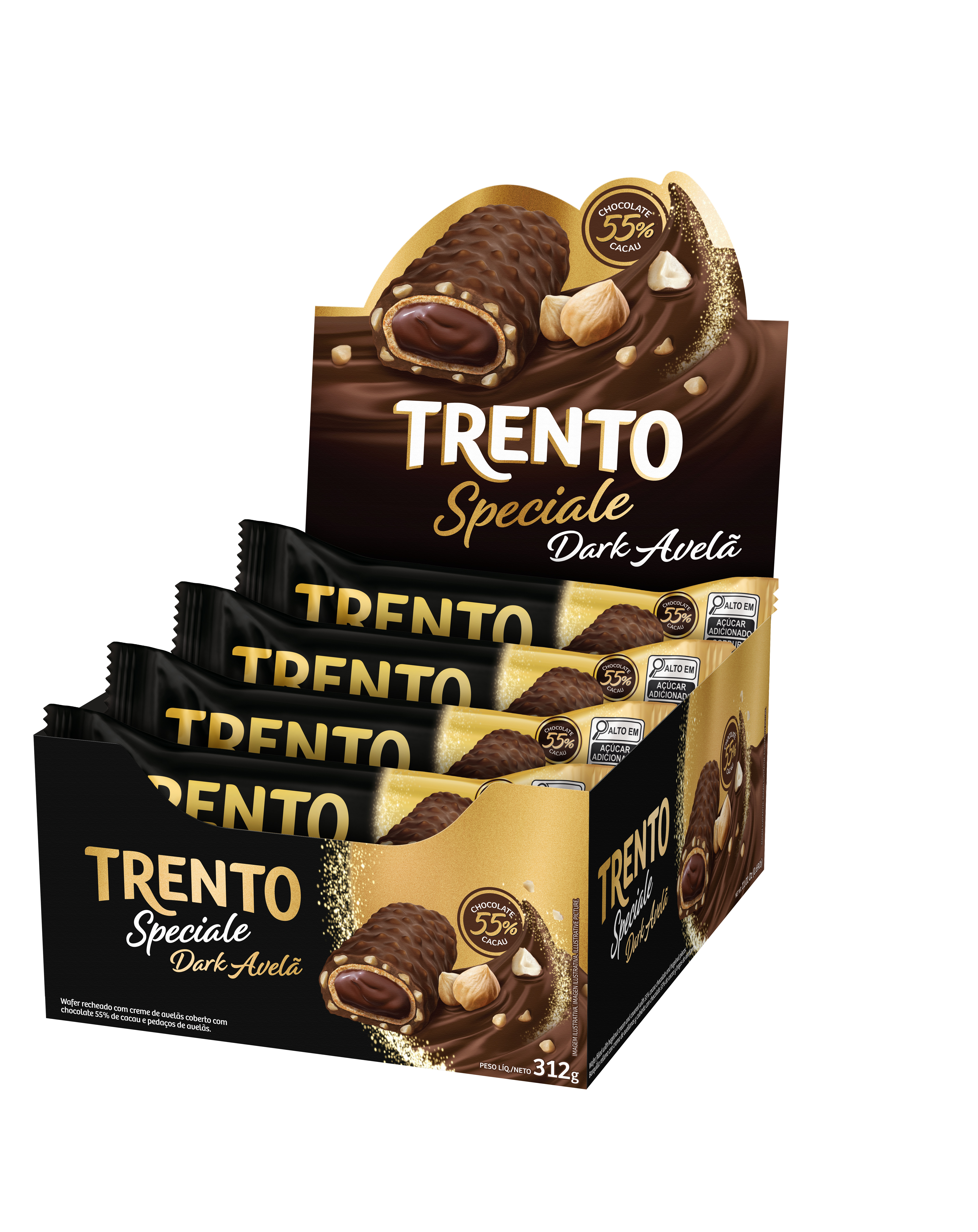 WAFER TRENTO SPECIALE DARK AVELÃ 312G