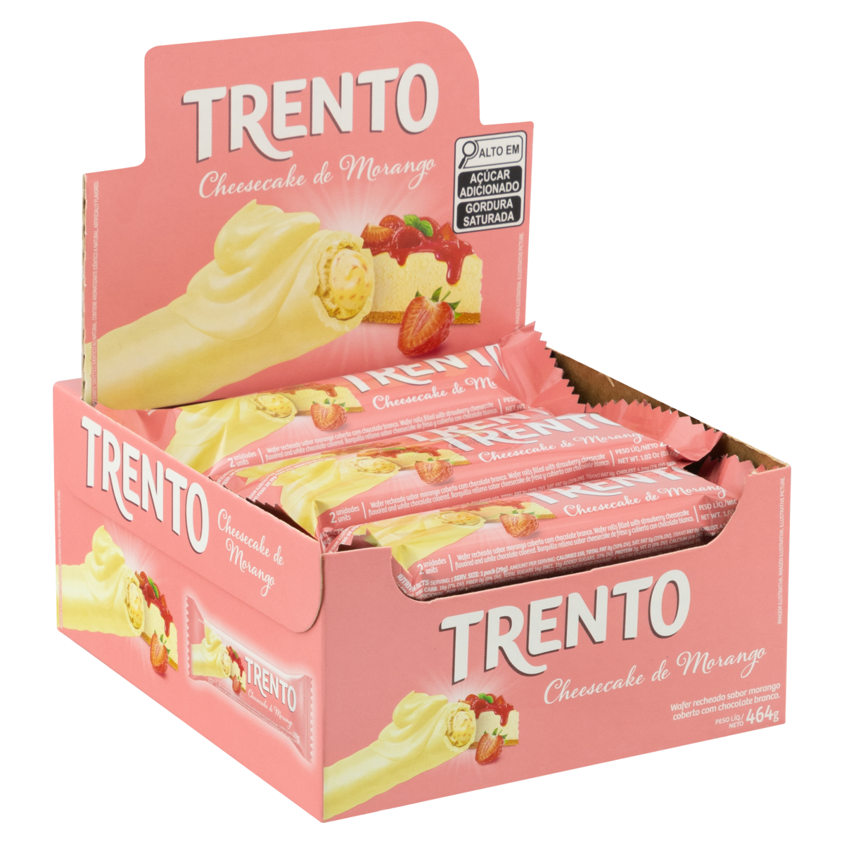 WAFER TRENTO CHEESECAKE DE MORANGO 464G