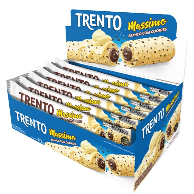 WAFER TRENTO MASSIMO BRANCO COM COOKIES 15X25G 375G