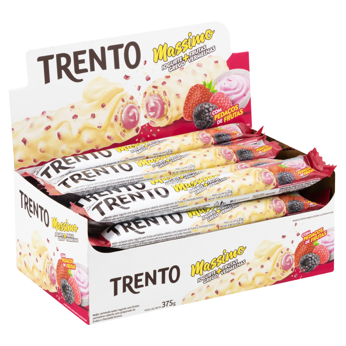 WAFER TRENTO MASSIMO IOGURTE GREGO+FRUTAS VERMELHAS 16X32G 375G