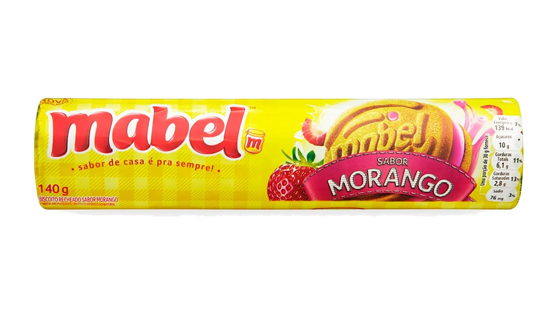 BISCOITO RECHEADO MABEL MORANGO 140GR