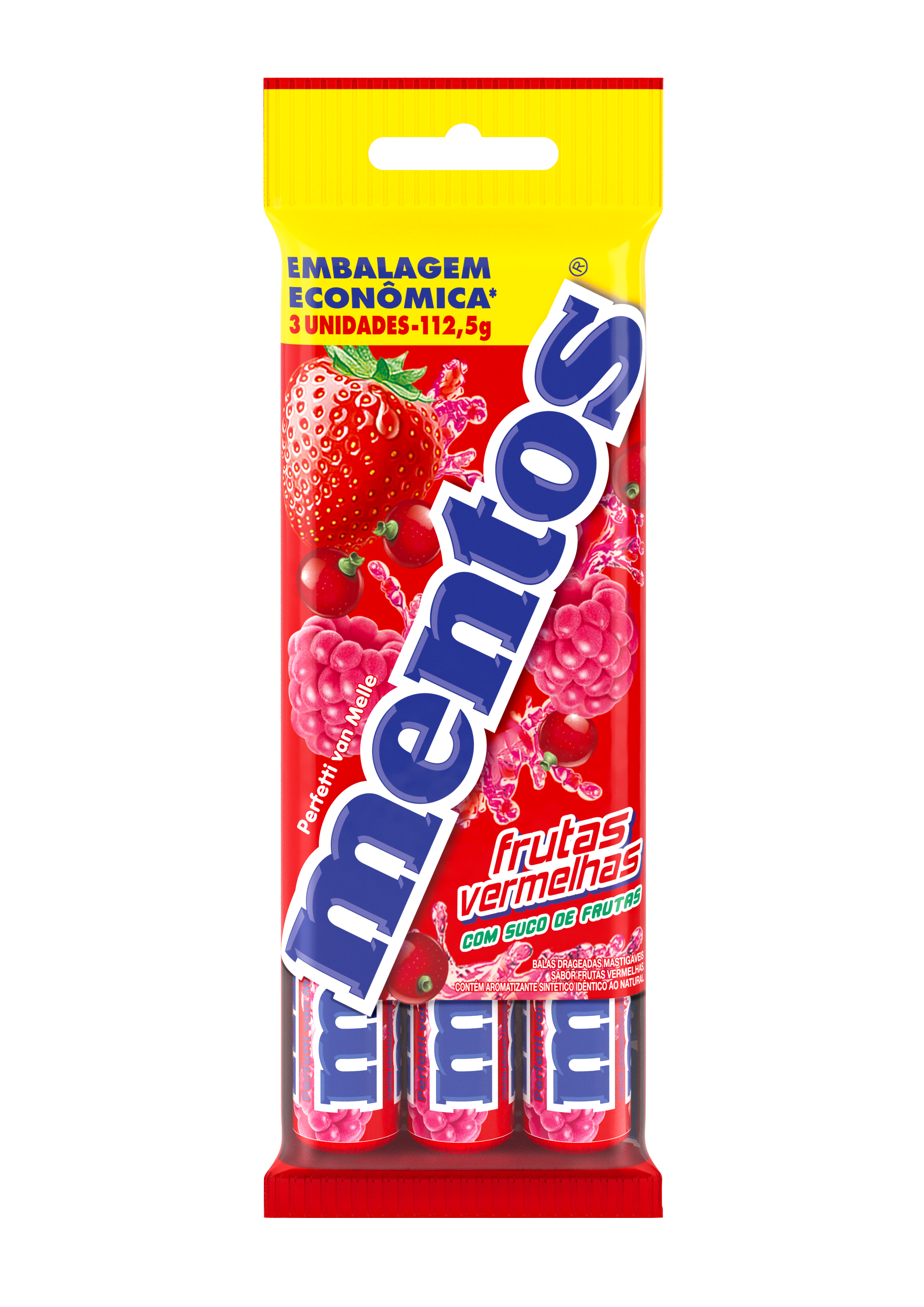 MENTOS STICK FRUTAS VERMELHAS 3X37,5G 112,5G