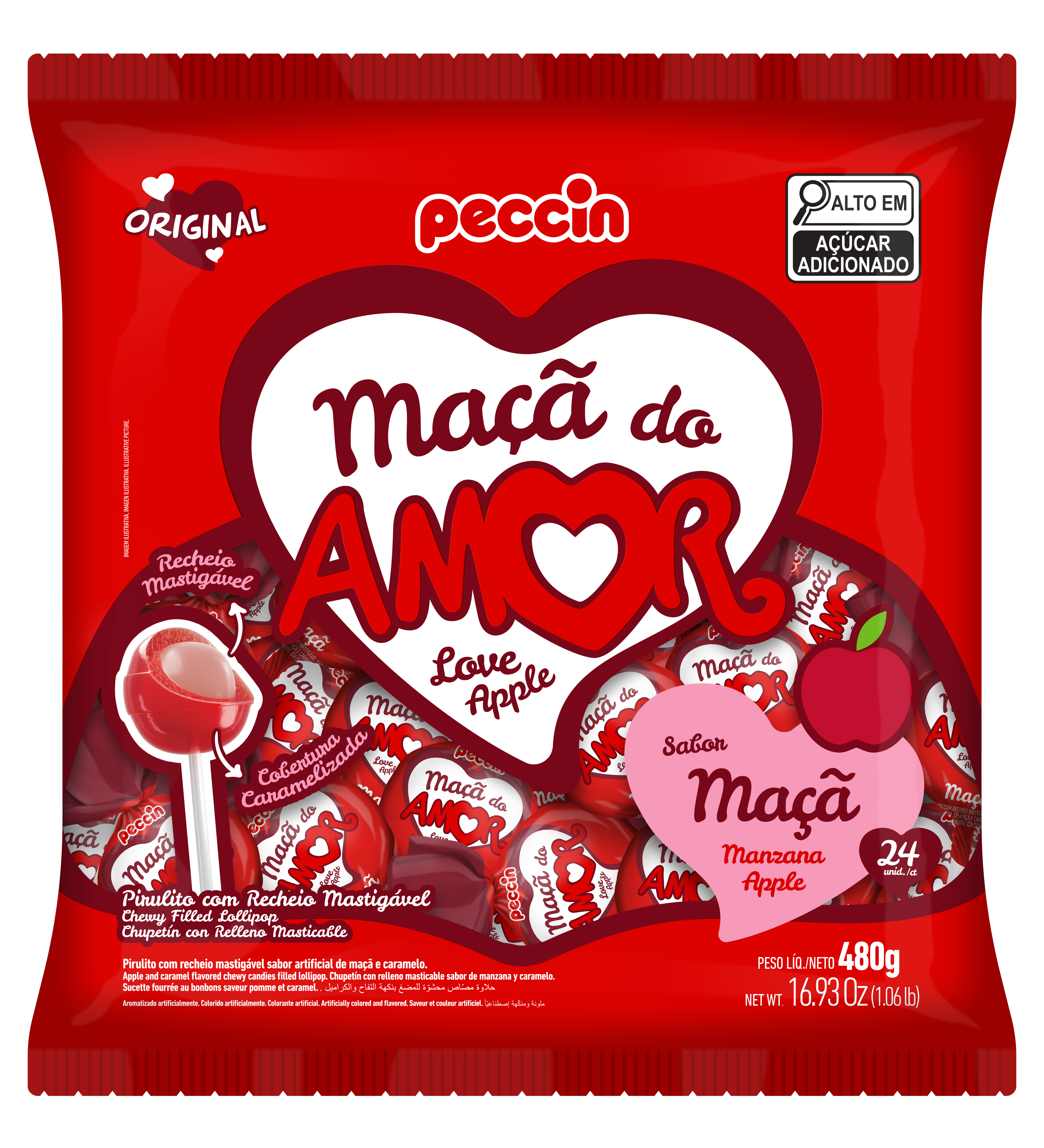 PIRULITO MAÇÃ DO AMOR 480G