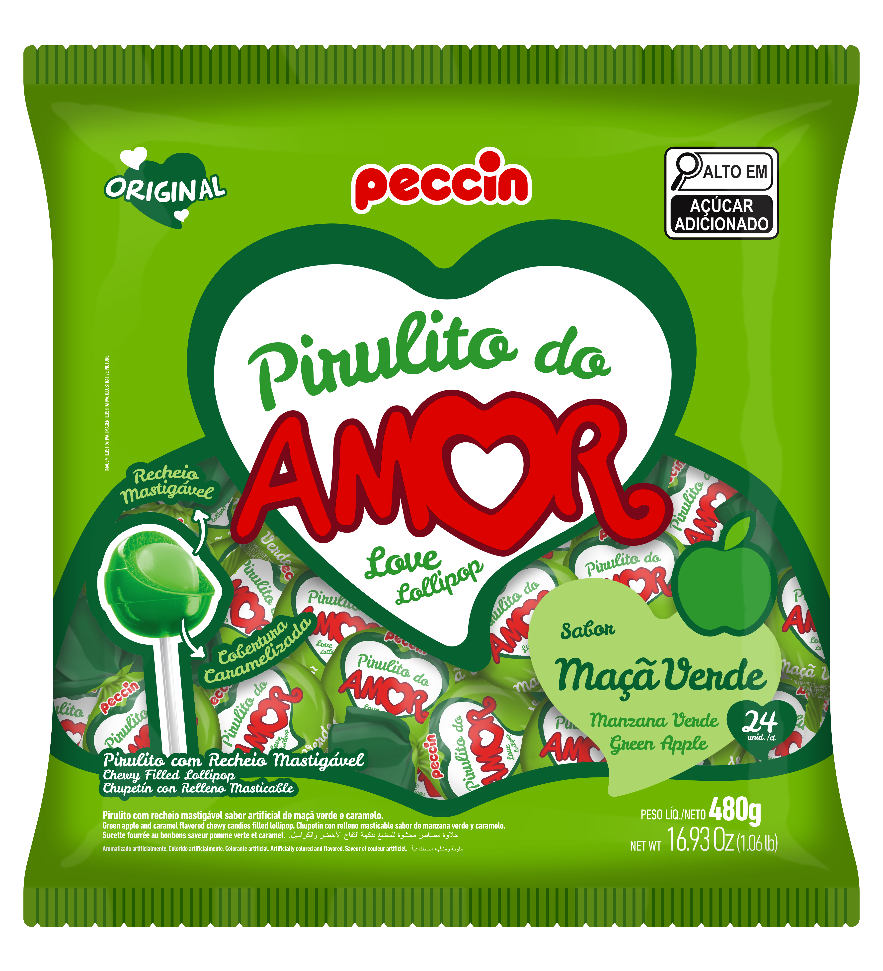 PIRULITO MAÇÃ VERDE DO AMOR 480G