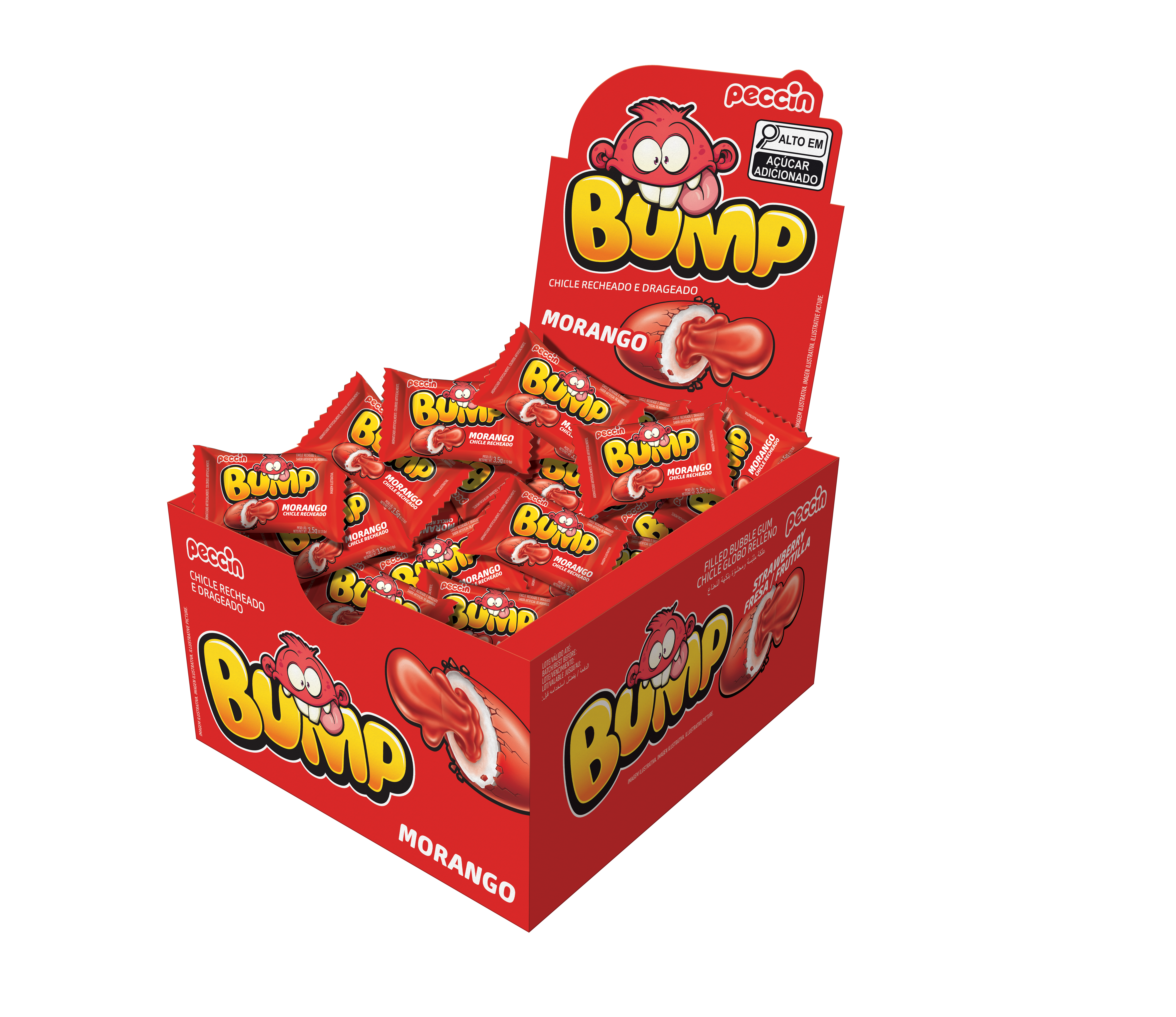 CHICLE BUMP MORANGO 140G