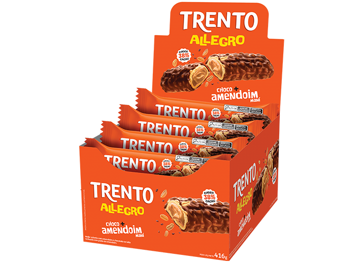 WAFER TRENTO ALLEGRO CHOCO+AMENDOIM 416G