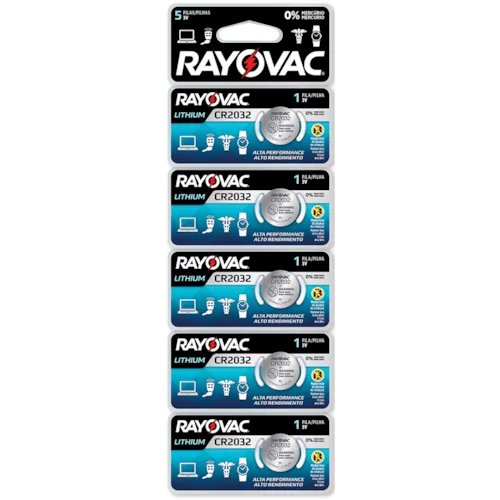 PILHA RAYOVAC ELETRÔNICA LITHIUM CR2032 COM 5 UND